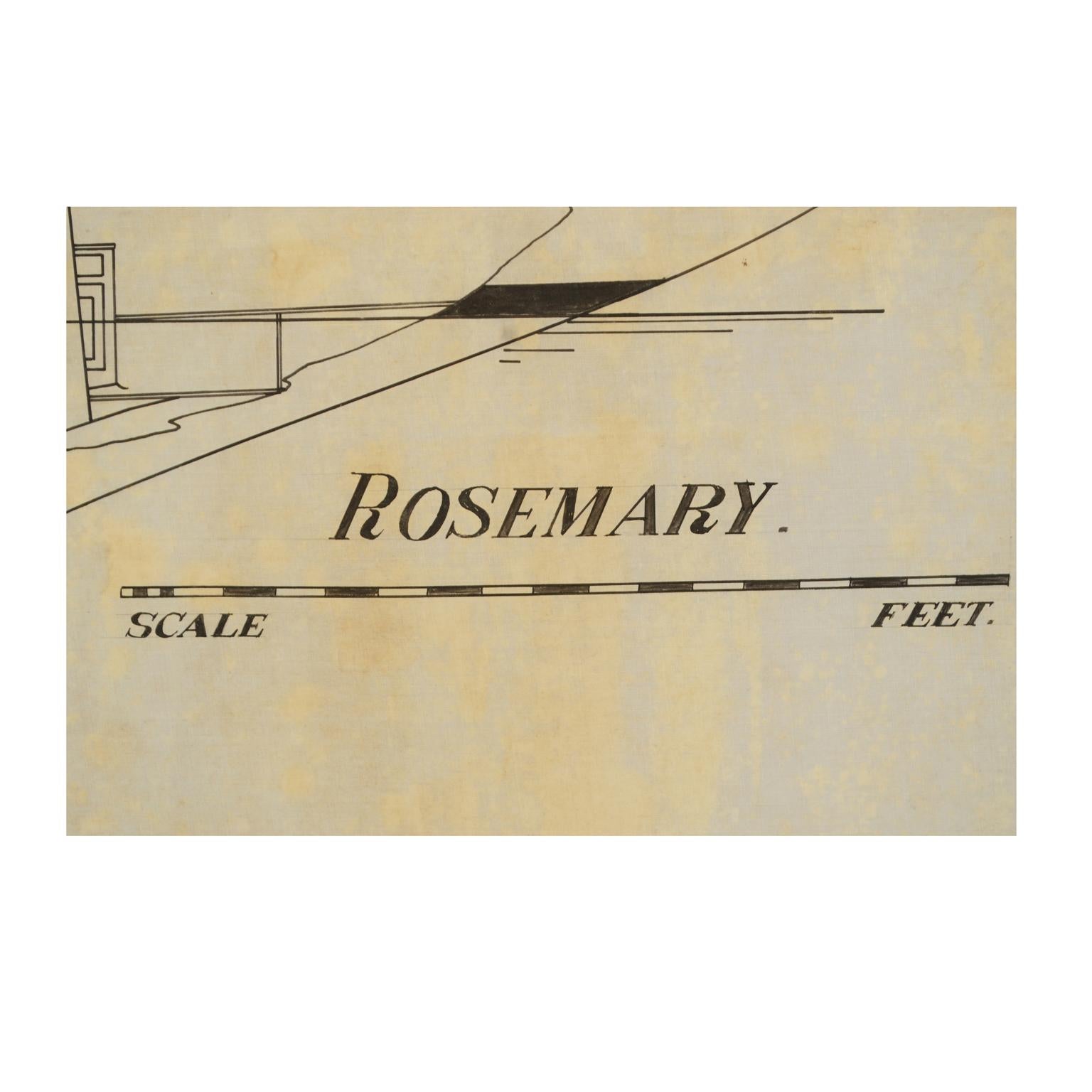 20ième siècle Projet du voilier Rosemary par William Fife III archives de Uffa Fox