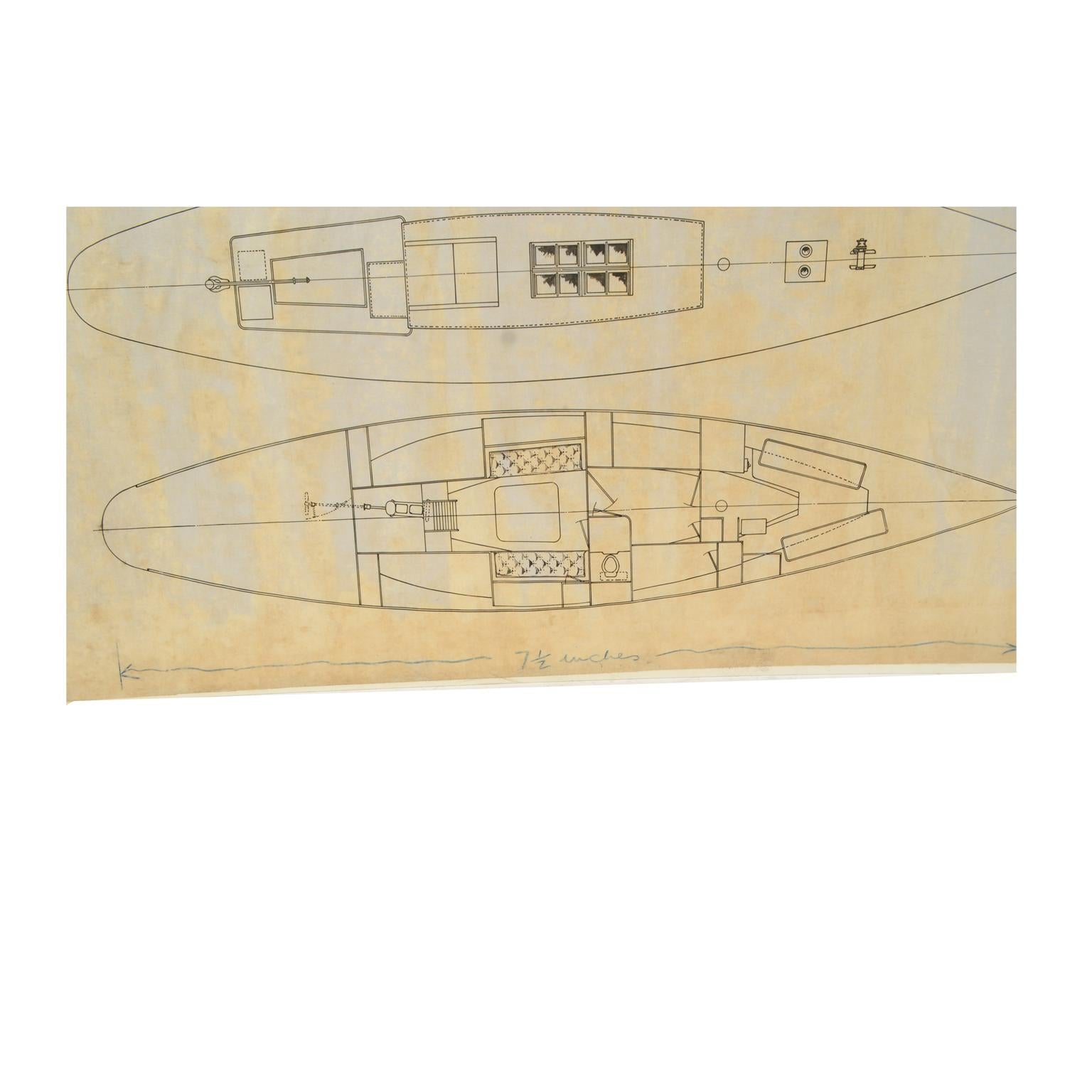 Project of the Rosemary Sailing Boat by William Fife III archives of Uffa Fox 2