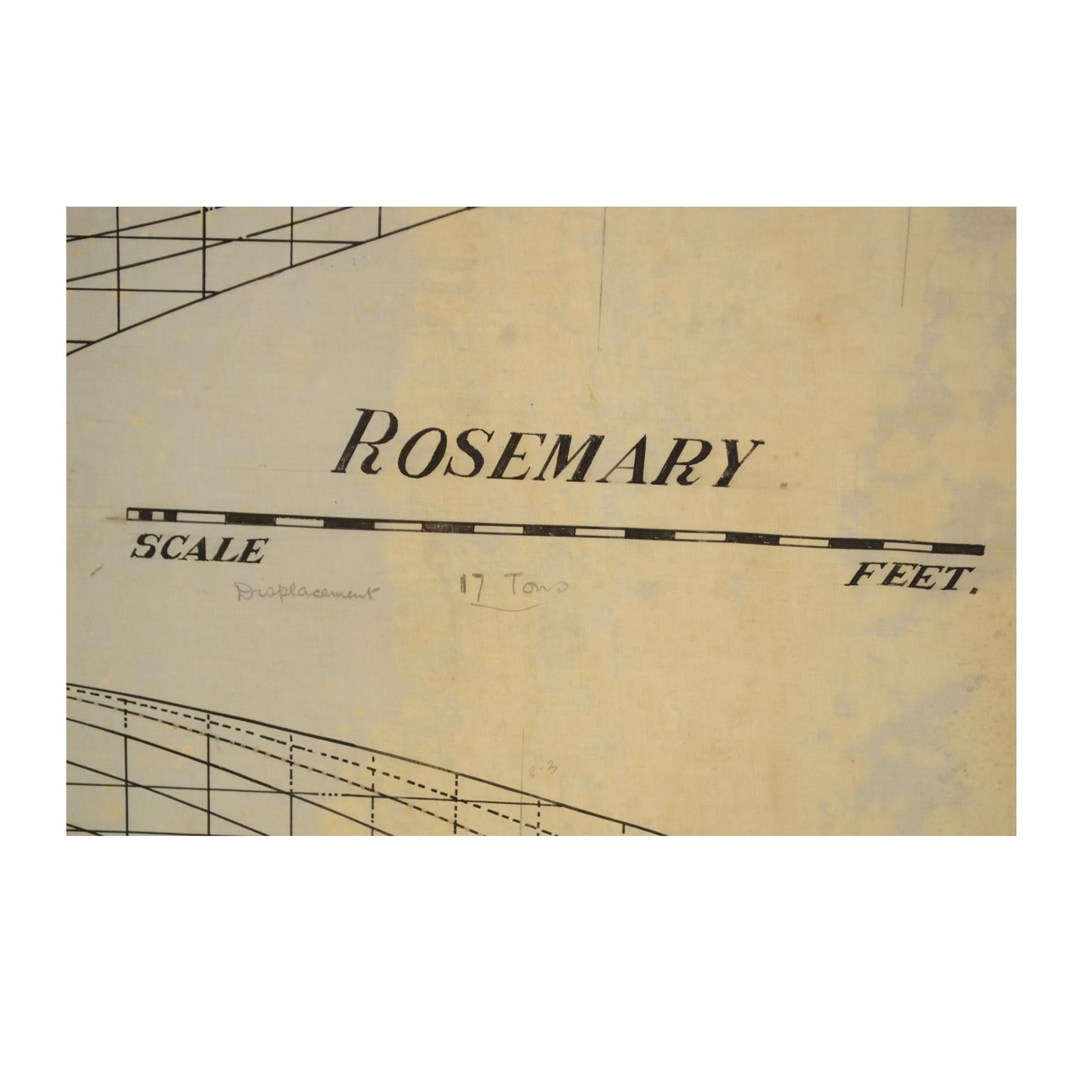 Rosemary is a project by William Fife III and it was launched in his Scottish shipyard in 1925. This boat has a sloop rig. cm 104.6 x 42.5 (H) - inches 41.18 x 16.73 (H).
Project coming from the archives of Uffa Fox, an English boat designer and