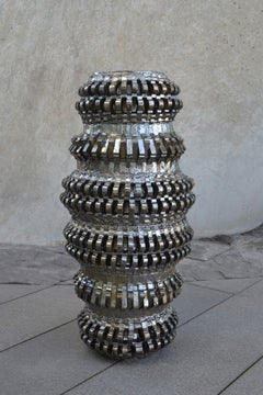 'Projection' Glazed Metallic Interwoven Sculpture by Freyja Dorren