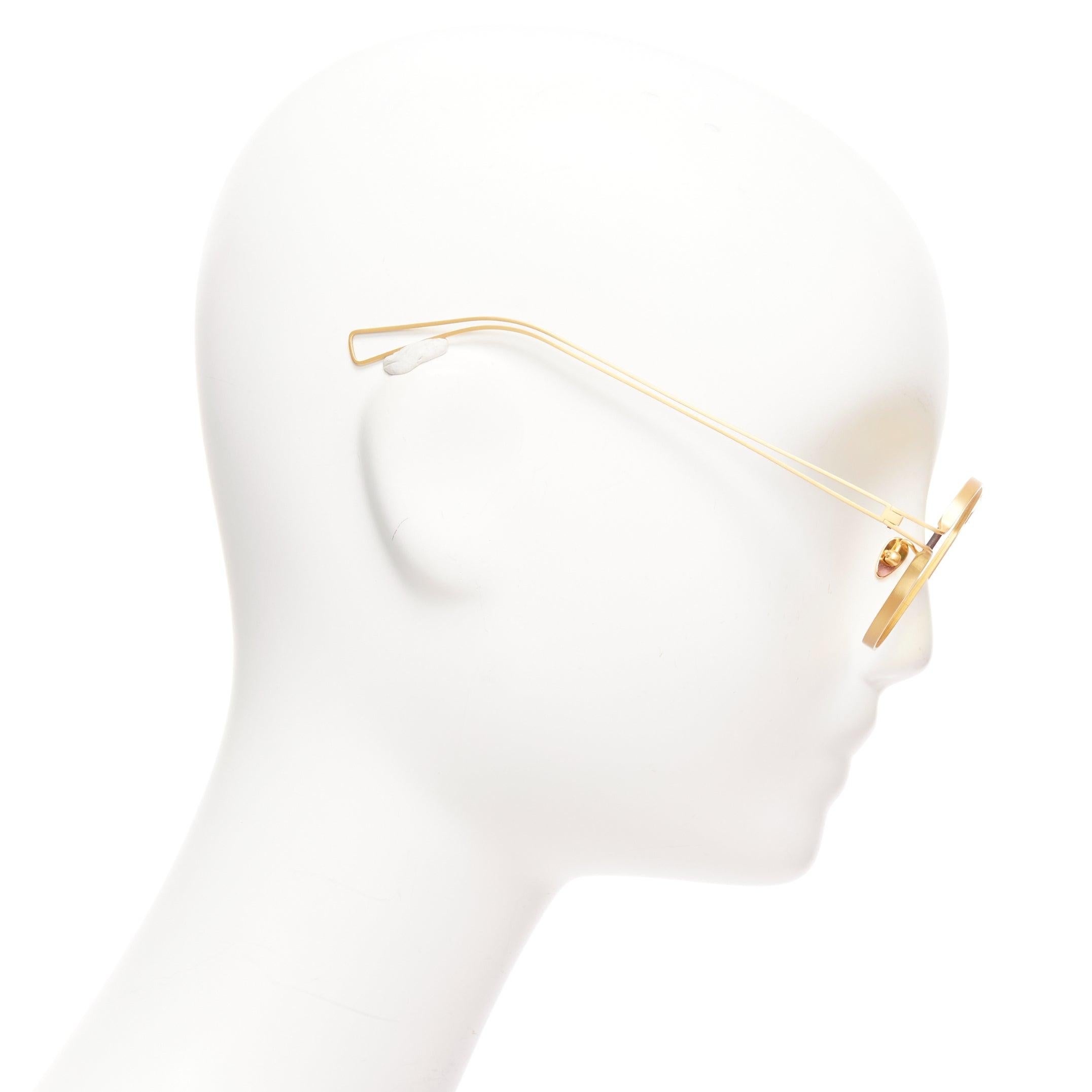 PROJEKT PRODUKT Regina Pyo RP-09 Lunettes de soleil aviateur carrées or mat jaune Excellent état - En vente à Hong Kong, NT