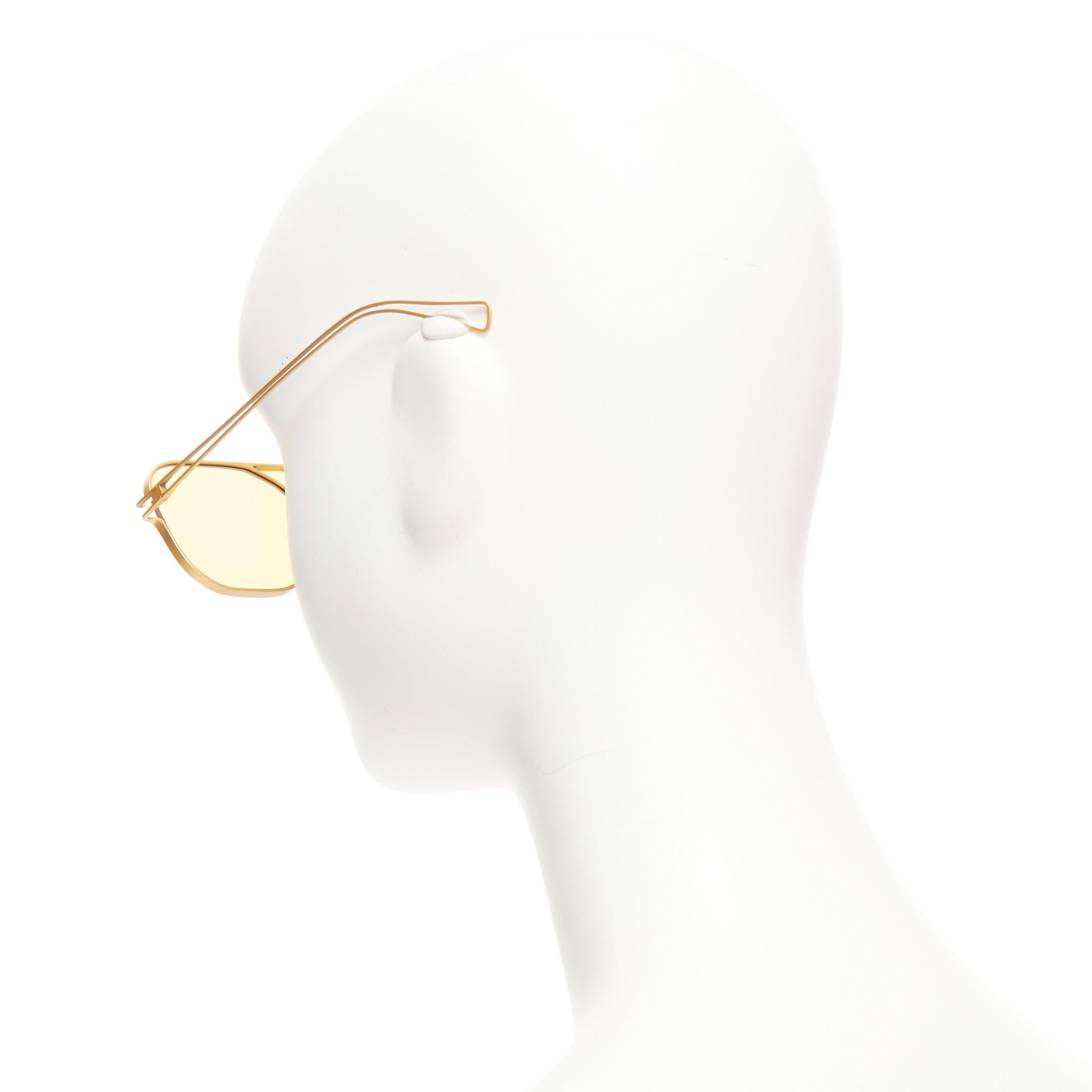 PROJEKT PRODUKT Regina Pyo RP-09 Lunettes de soleil aviateur carrées or mat jaune Pour femmes en vente