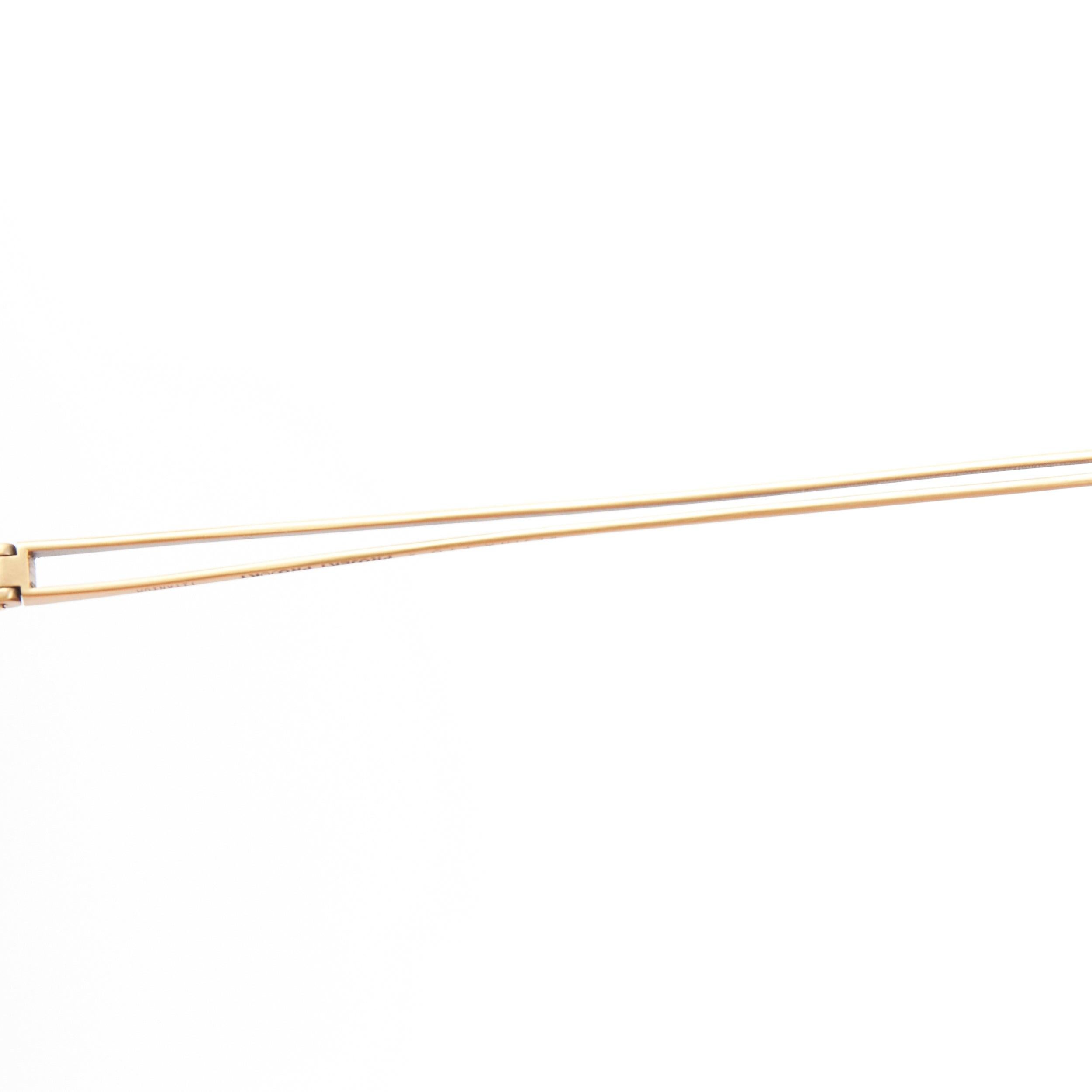 PROJEKT PRODUKT Regina Pyo RP-09 Lunettes de soleil aviateur carrées or mat jaune en vente 2