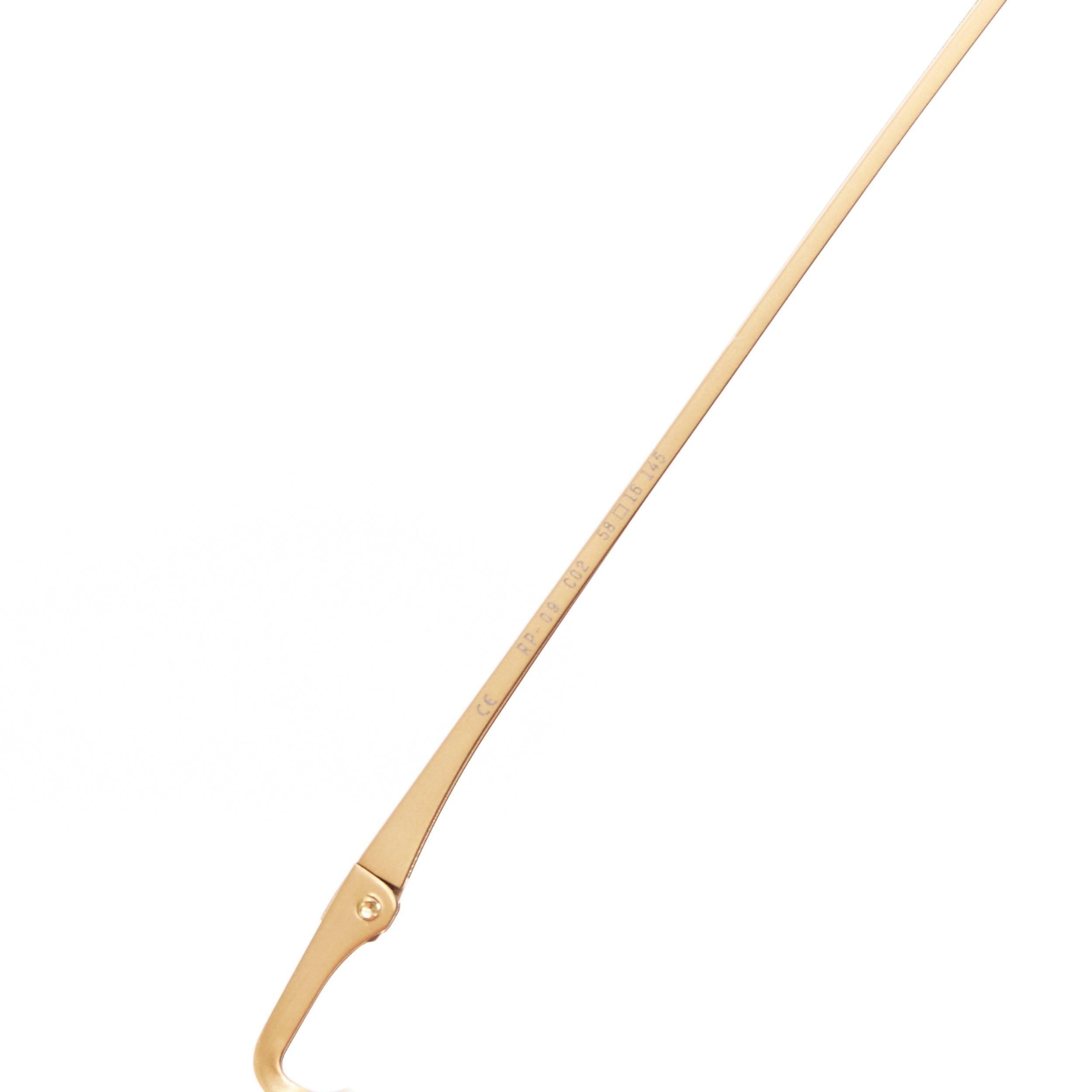 PROJEKT PRODUKT Regina Pyo RP-09 Lunettes de soleil aviateur carrées or mat jaune en vente 4