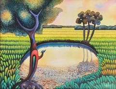 Landscape, Acrylic on Canvas by Modern Indian Artist "In Stock"
