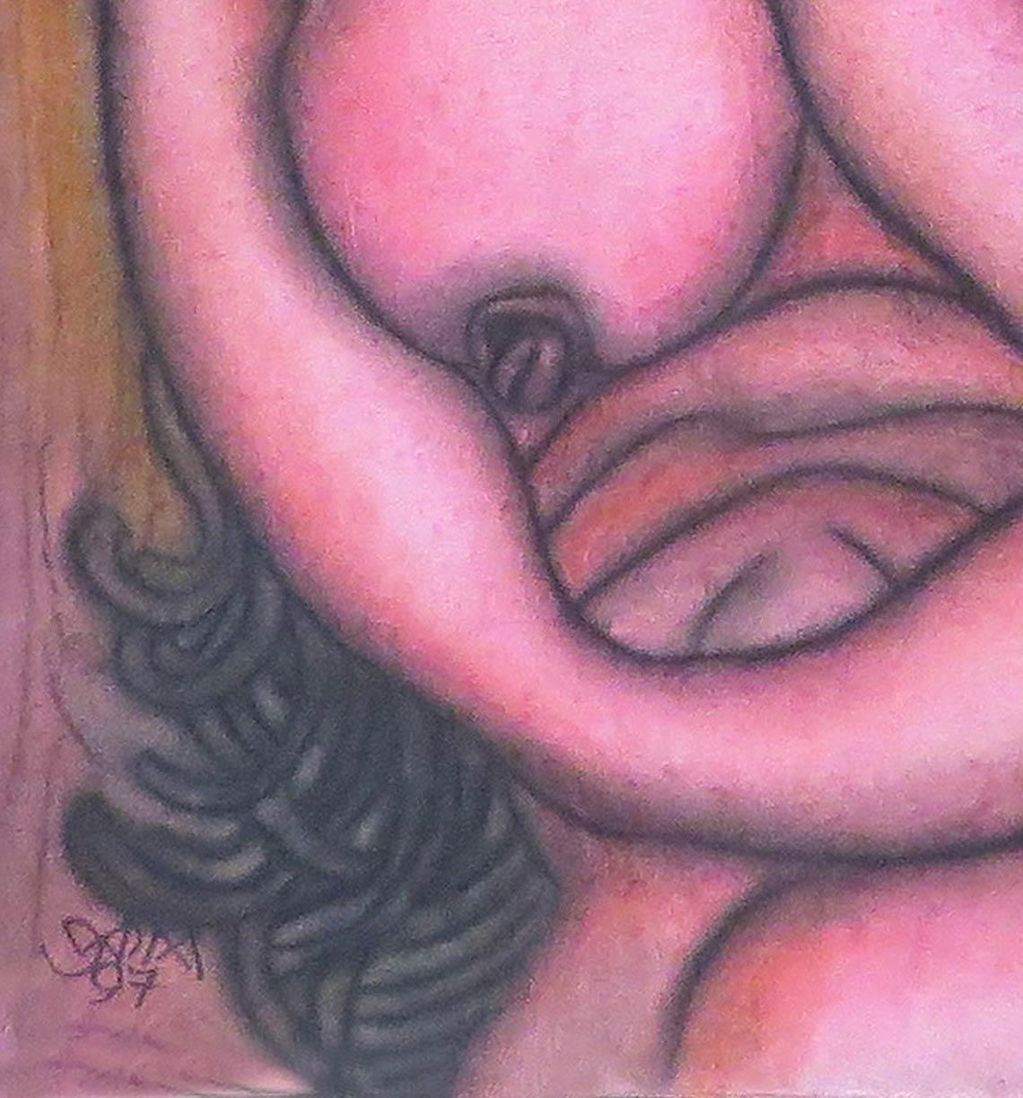 Prakash Karmakar - Untitled - 29 x 19 inches ( unframed size )  
Pastel on Board
Inclusive of shipment in roll form.

These old pastels of Nude woman in Sarees are vbery well lauded series of works by the master artist  Prakash Karmakar . Prakash