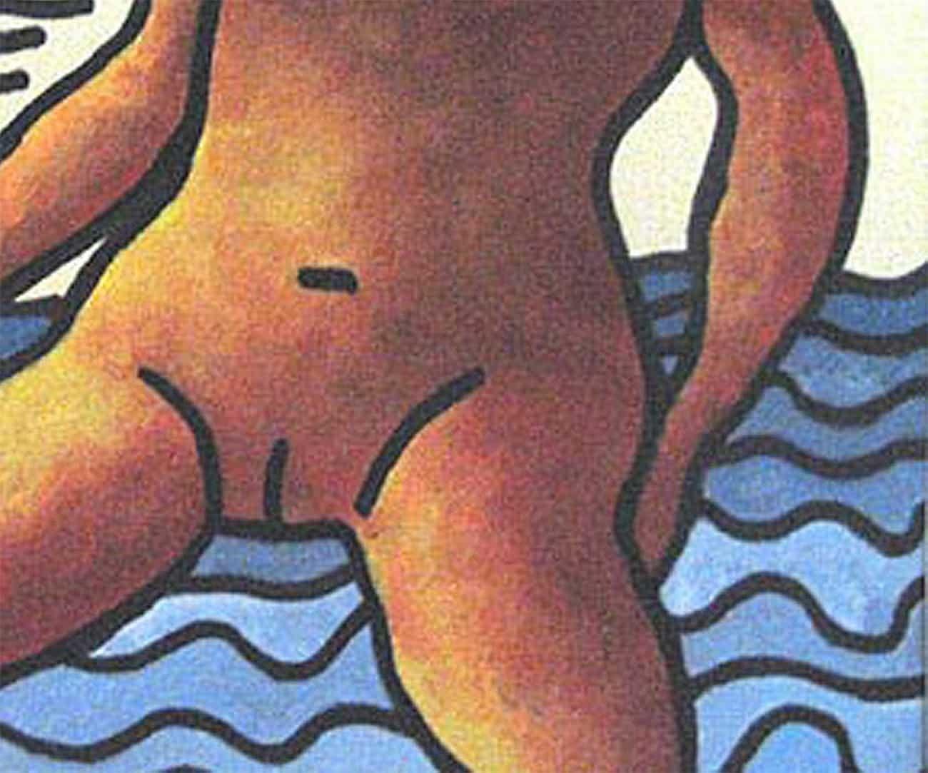 Beach Series, Nude Women, Mixed Media on paper by Master Indian Artist