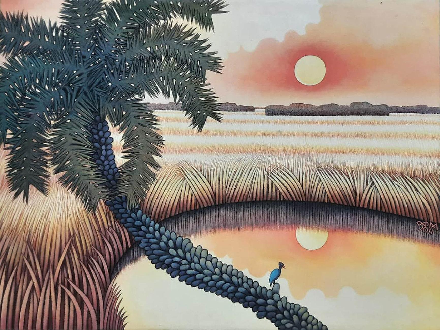 Prokash Karmakar Landscape Painting - Untitled, Acrylic on Canvas by Modern Indian Artist "In Stock"