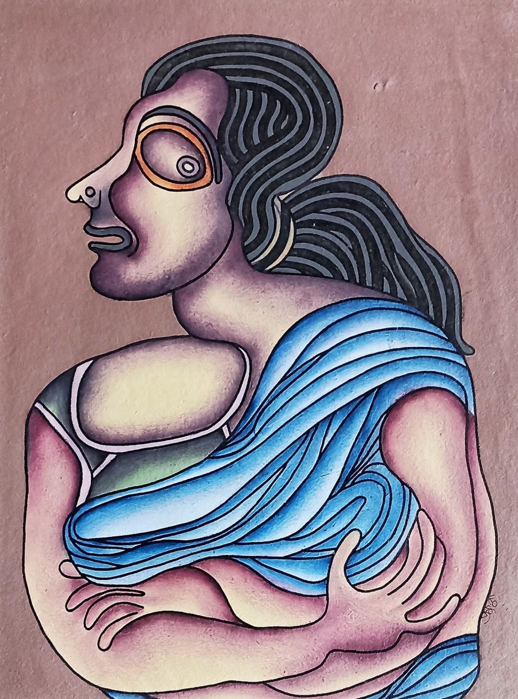 Prokash Karmakar
Untitled
Acrylic on Paper
28 x 20 inches    71.1 x 50.8 cm
1990
( Framed & Delivered )

Karmakar is best known for his landscapes and nudes, which are generally painted in vibrant colors with bold lines and intricate textures. His