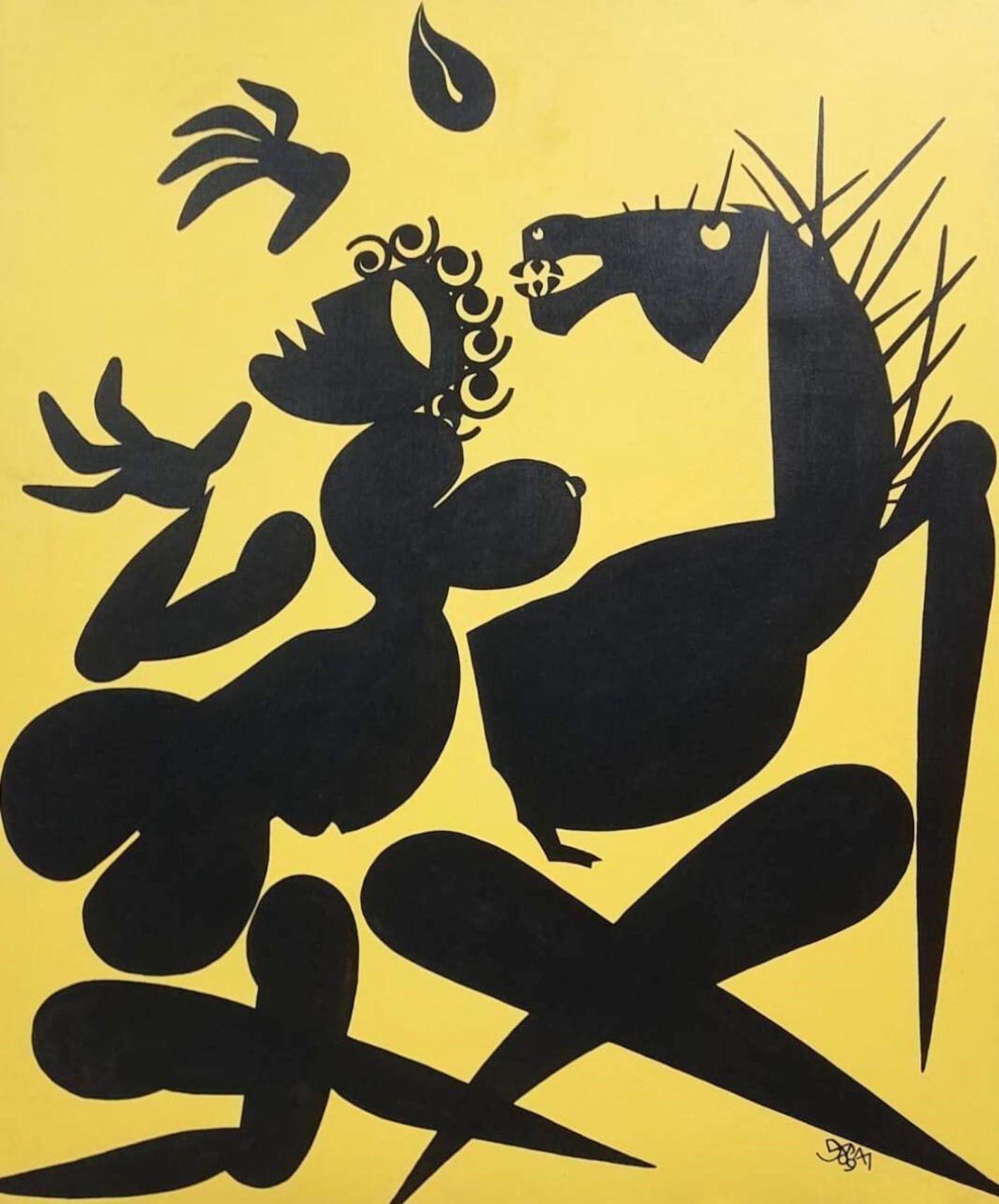 Sans titre, acrylique sur papier de l'artiste moderne  Prokash Karmakar « en stock »