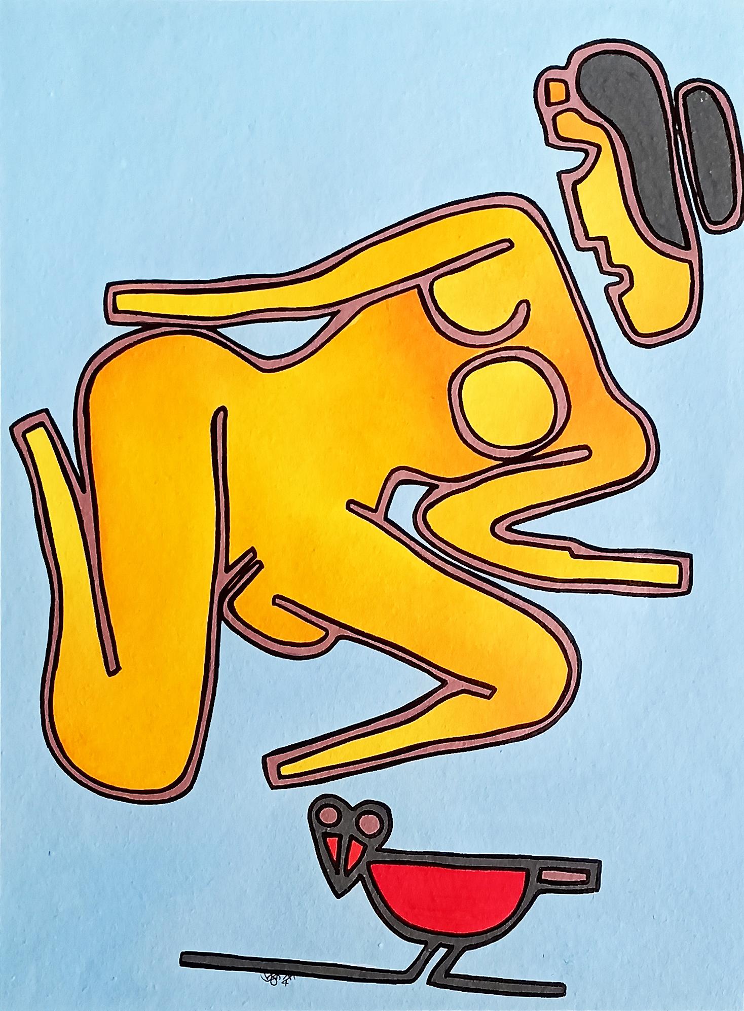 Untitled, Acrylic on Paper (Set of 2 works) by Modern Artist 