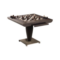 Promemoria Bassano Da Gioco Game Table in Sucupira Wood & Bronze by Romeo Sozzi