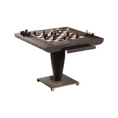 Promemoria Bassano Da Gioco Game Table in Sucupira Wood & Bronze by Romeo Sozzi 