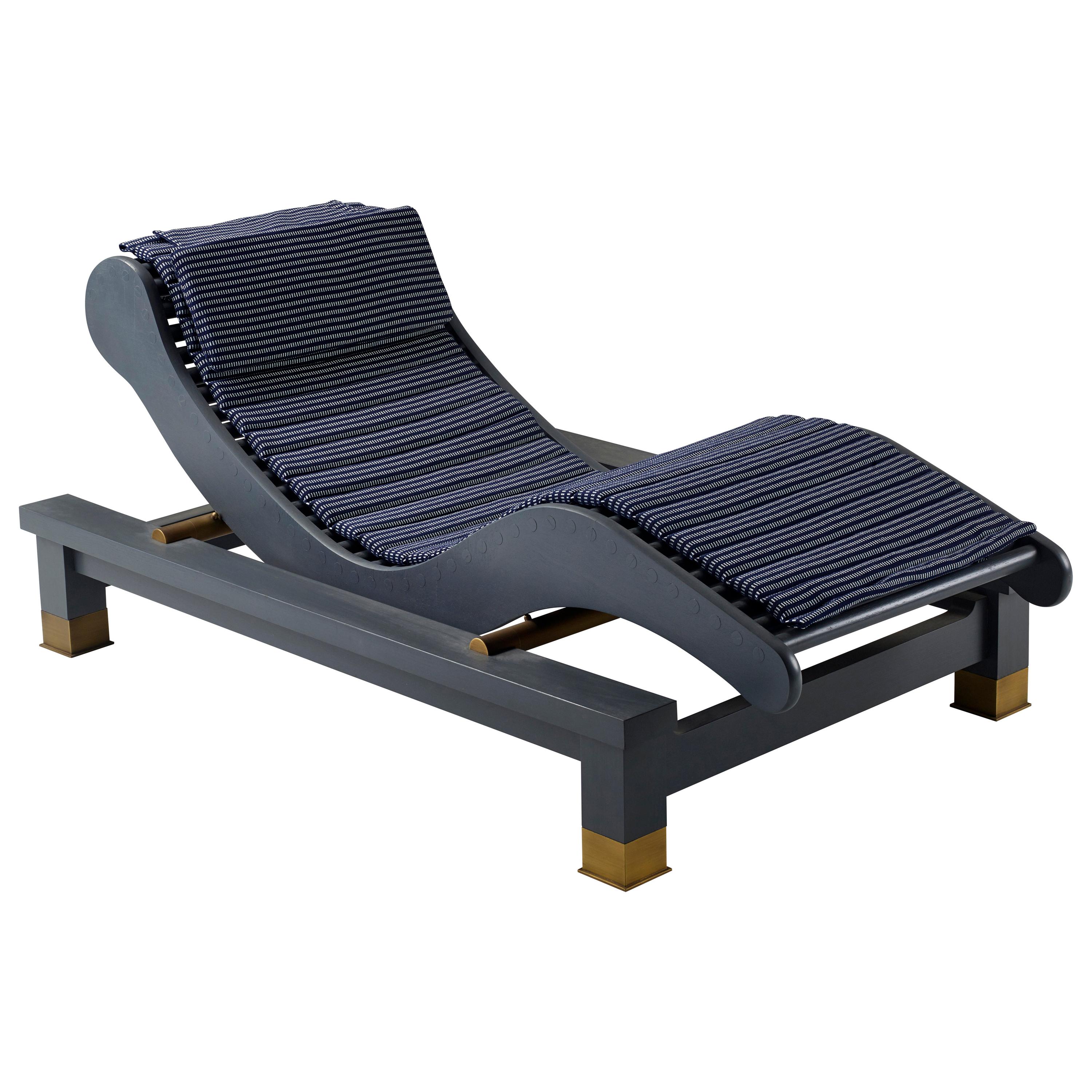 Promemoria Belvedere Chaise Longue in Black Stained Ashwood by Romeo Sozzi For Sale