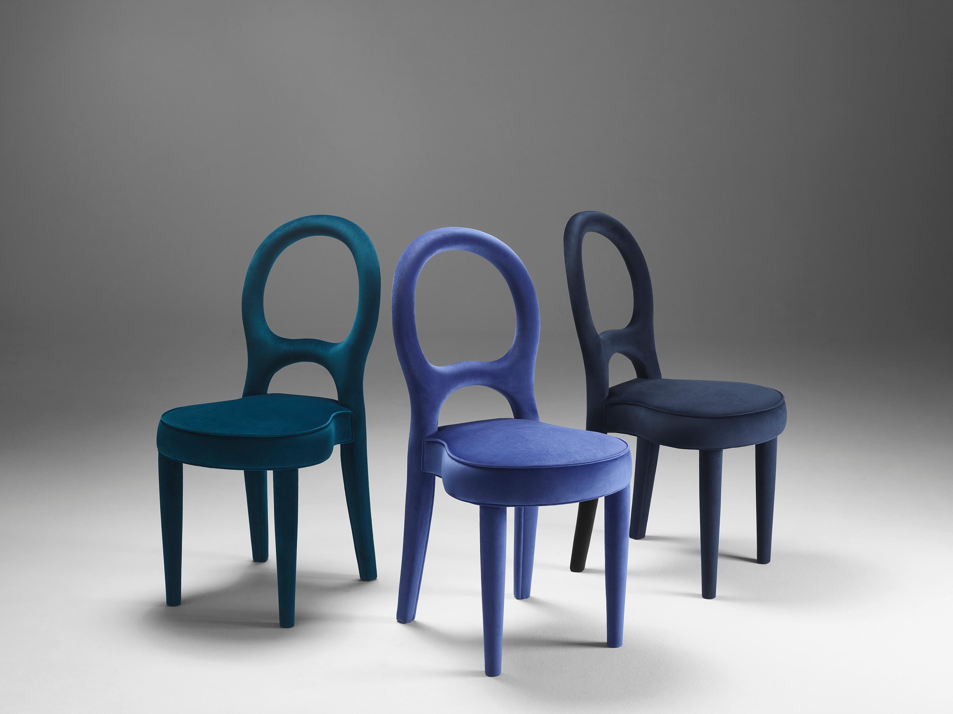 Contemporary Promemoria Bilou Bilou Chair Covered in Fabric by Romeo Sozzi For Sale