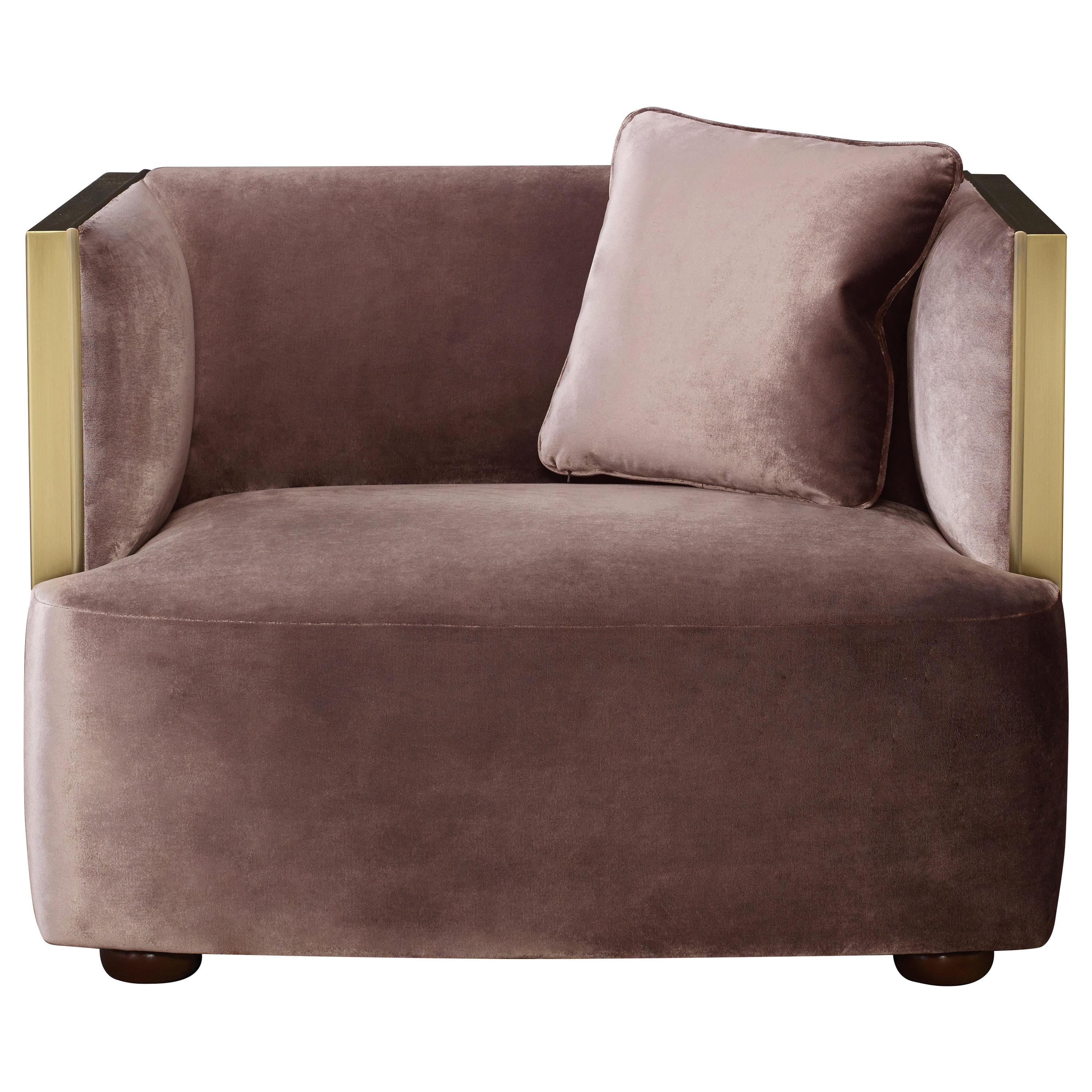 Promemoria Boccaccio Armchair in Bronze and Fabric by Romeo Sozzi im Angebot