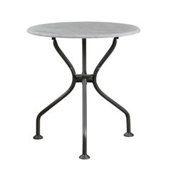 Promemoria Cernobbio Small Table in Smooth Dark Bronze and Marble by Romeo Sozzi