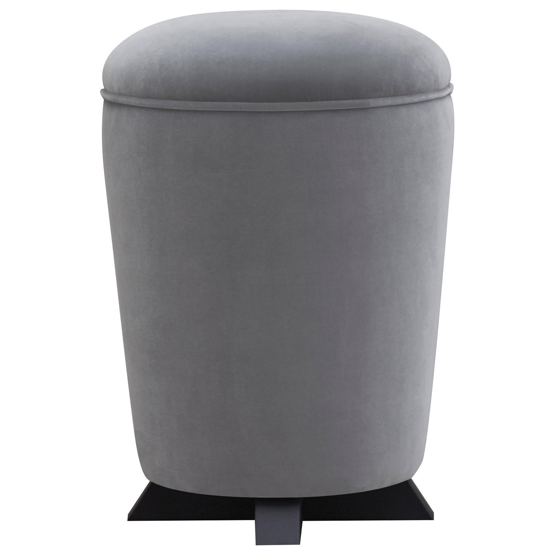 For Sale: Gray (man in grey 1.jpg) Promemoria Coccolino Pouf in Fabric and Wood Base by Romeo Sozzi