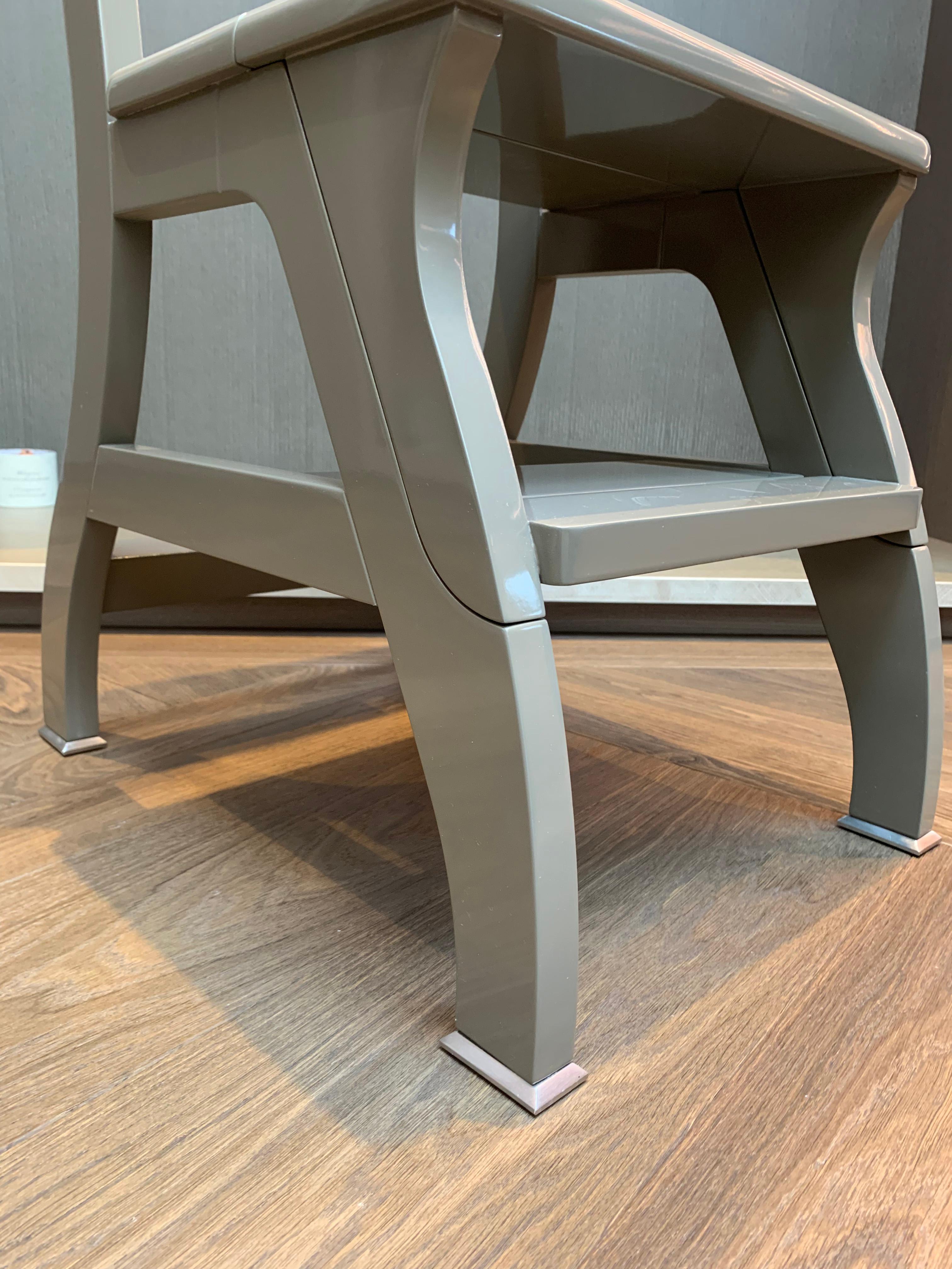 Contemporary, Grey Lacquered, Beechwood, Ladder Chair by Promemoria 1