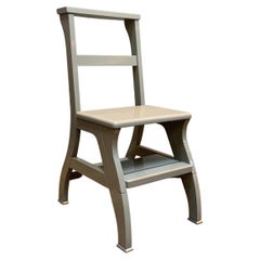 Promemoria, Grey Lacquered Beechwood, Nickel, Rebecca Ladder Chair, Romeo Sozzi