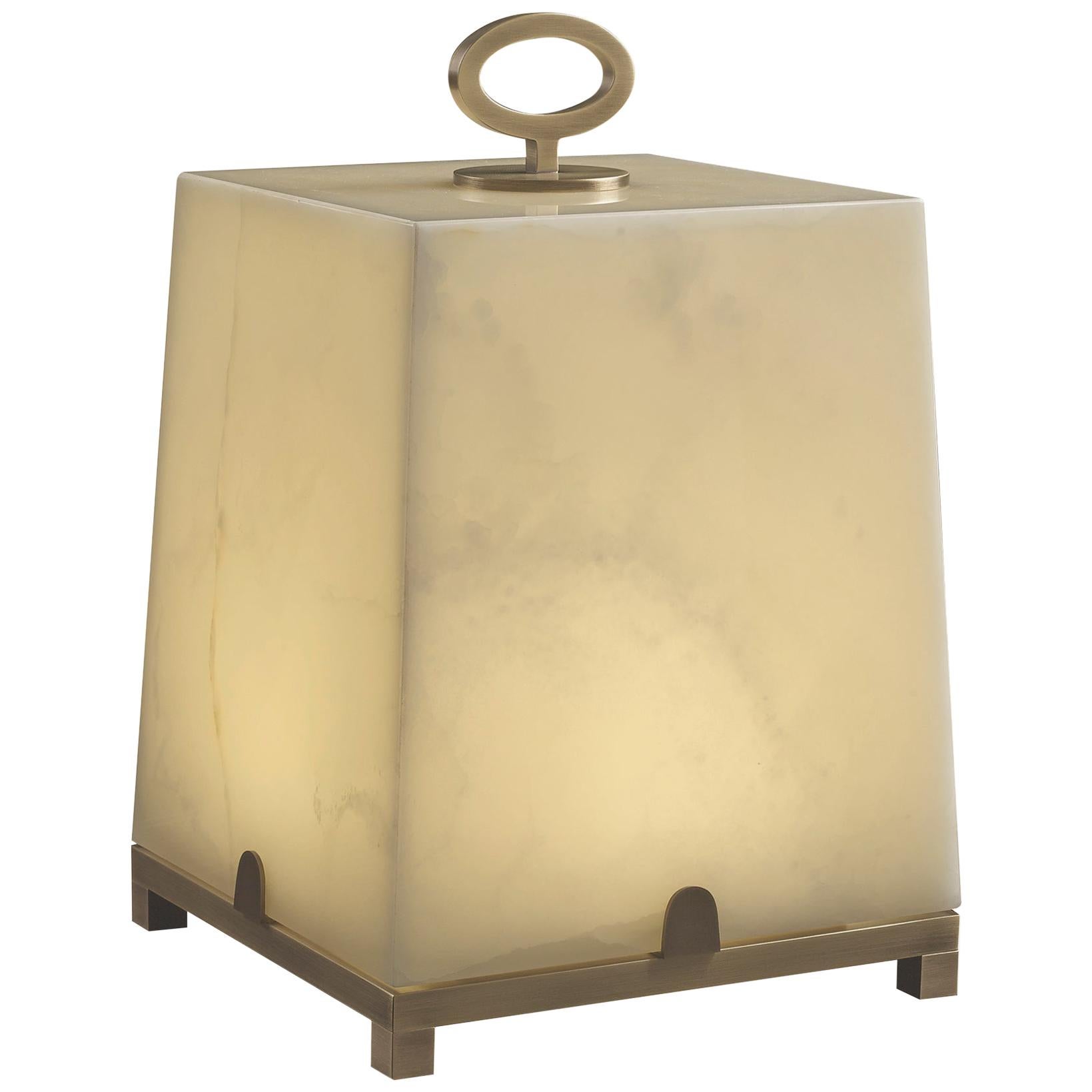 Promemoria Karina Table Lamp in Gold Onyx by Romeo Sozzi For Sale
