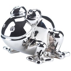 Promemoria Metallfrosch aus glänzendem Chrom von Romeo Sozzi