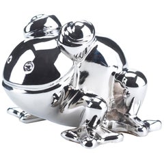 Frog en métal Promemoria en chrome brillant de Romeo Sozzi