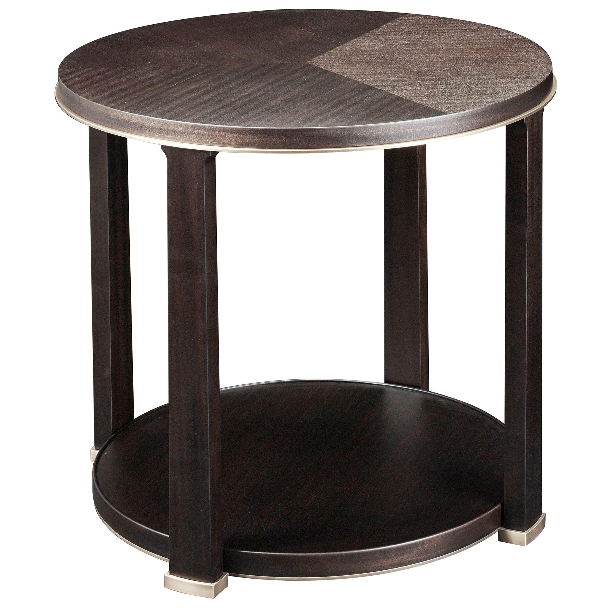 For Sale: Brown (bruno mahogany.jpg) Promemoria Momus Small Table in Brown Mahagony and Bronze by Romeo Sozzi