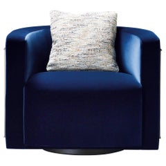 Promemoria Pervinca Armchair in Bronze and Fabric Cushion by Romeo Sozzi