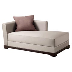 Promemoria Wanda Chaise Longue in Fabric and Beech Base by Romeo Sozzi