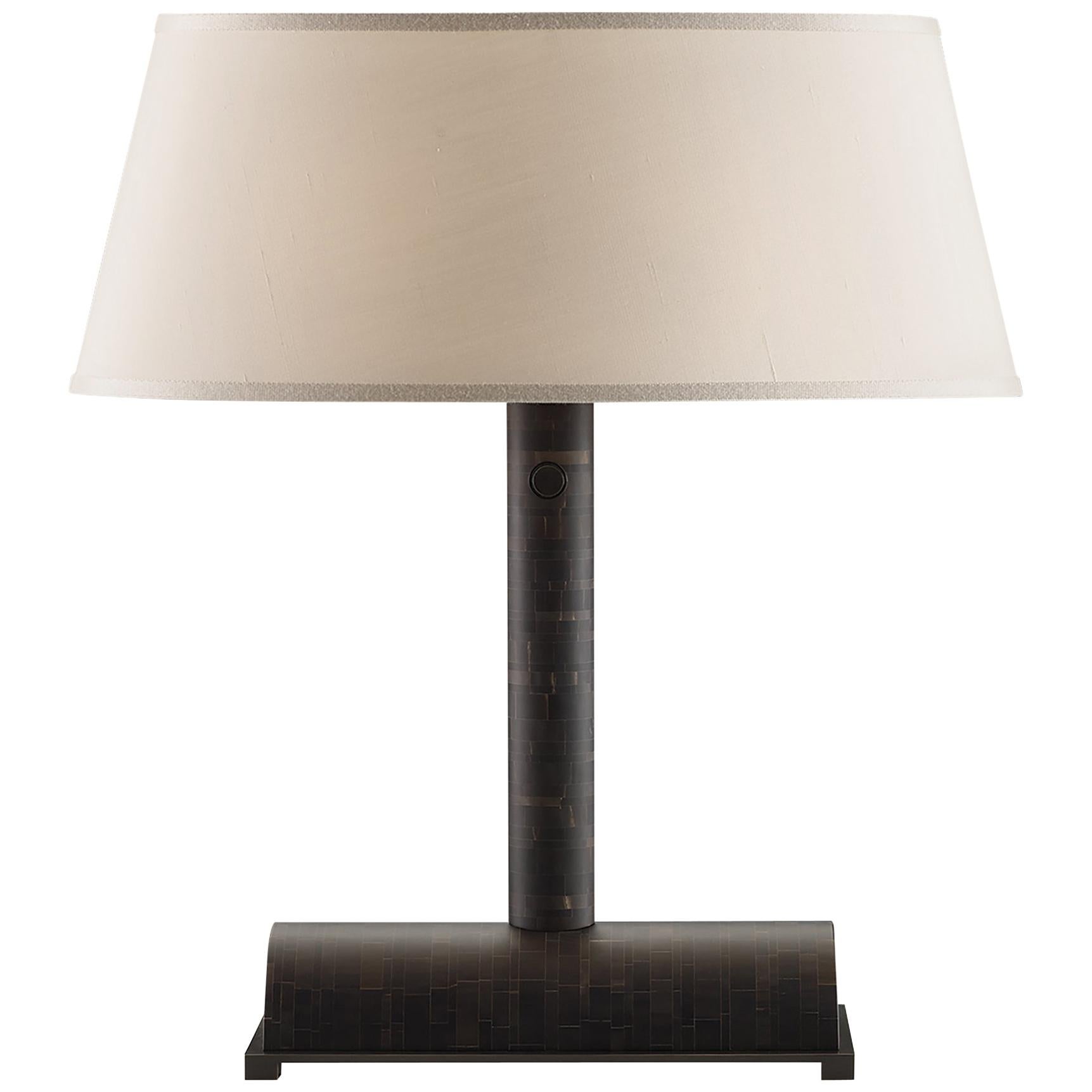 Promemoria Zebù Table Lamp in Dark Brown Horn by Romeo Sozzi For Sale