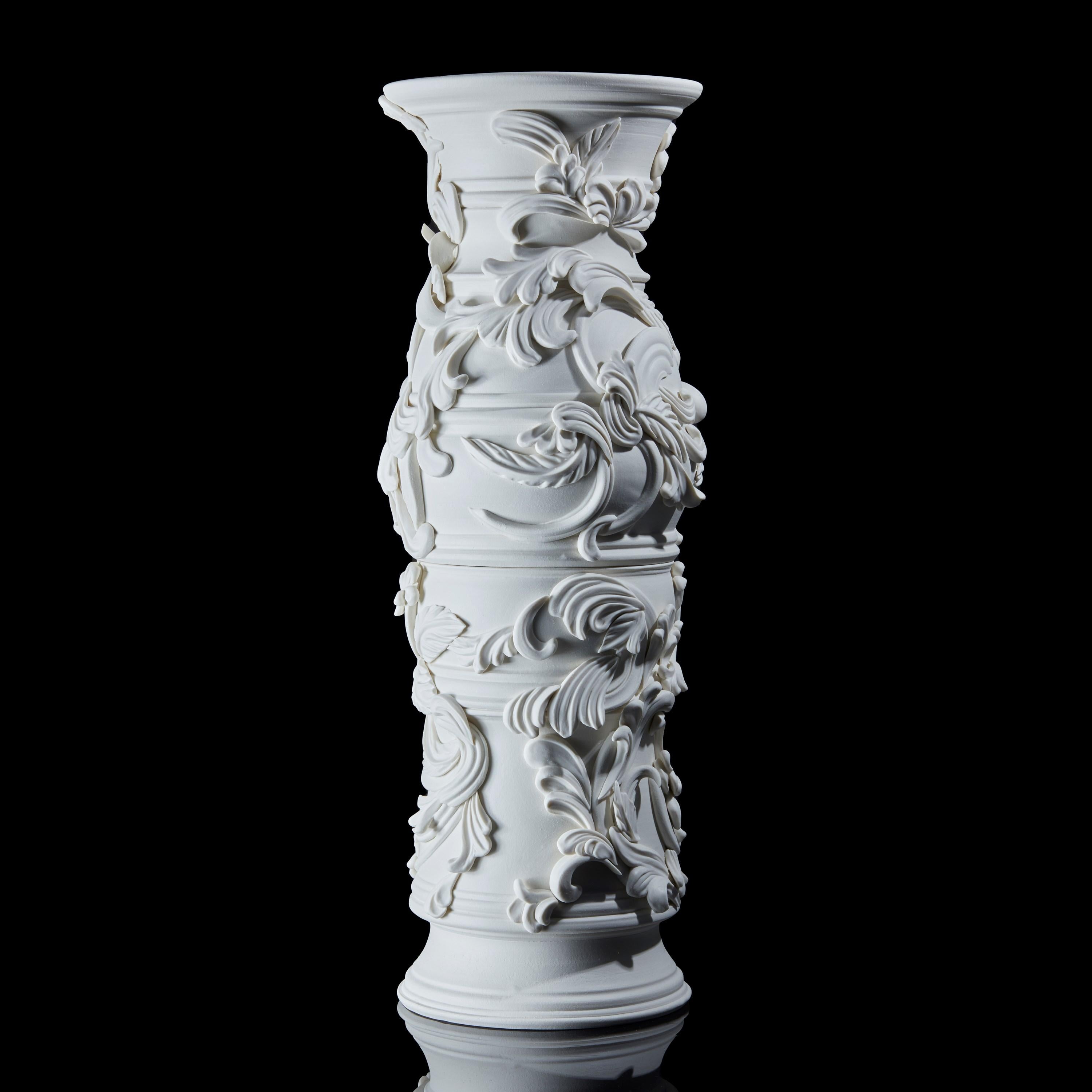 Promenade II, a Unique Ceramic Sculptural Tall Vase in Porcelain by Jo Taylor In New Condition In London, GB