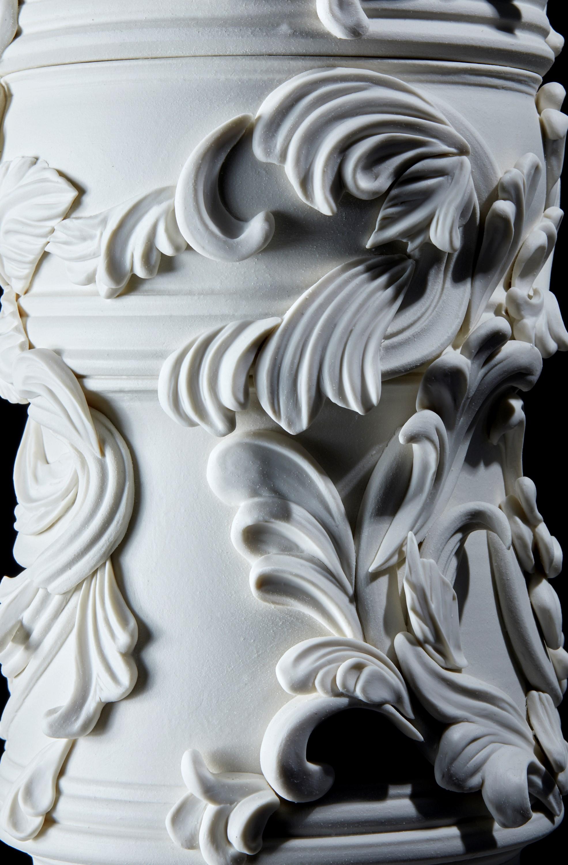 Contemporary Promenade II, a Unique Ceramic Sculptural Tall Vase in Porcelain by Jo Taylor