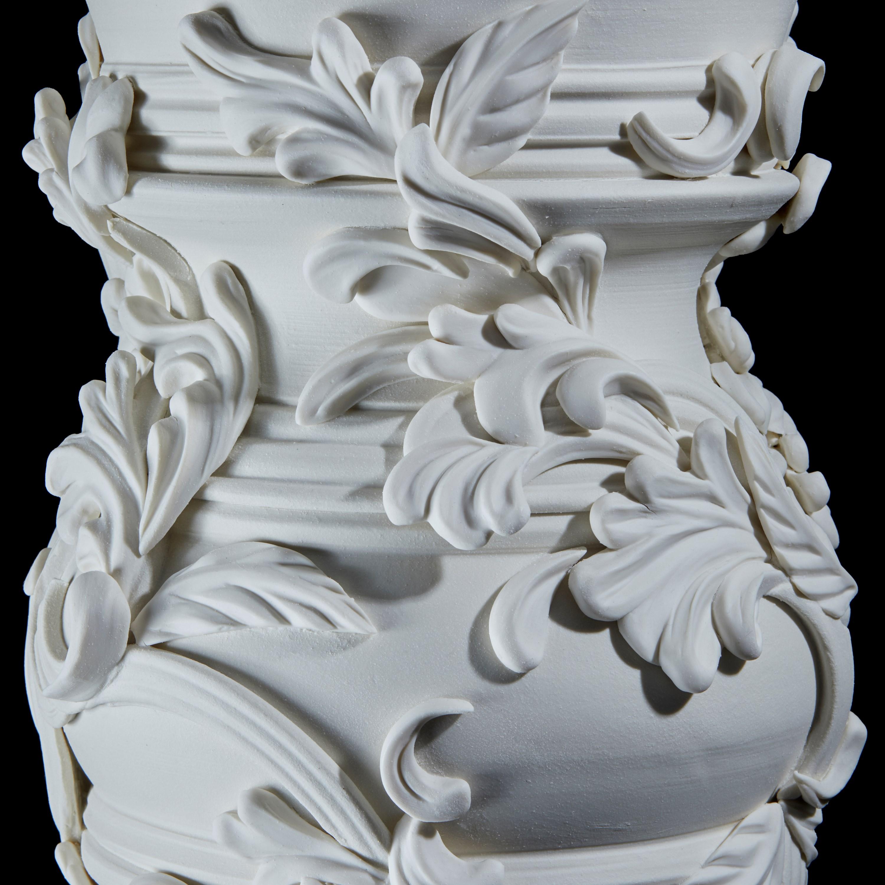 Contemporary Promenade III, a Unique Ceramic Sculptural Tall Vase in Porcelain by Jo Taylor
