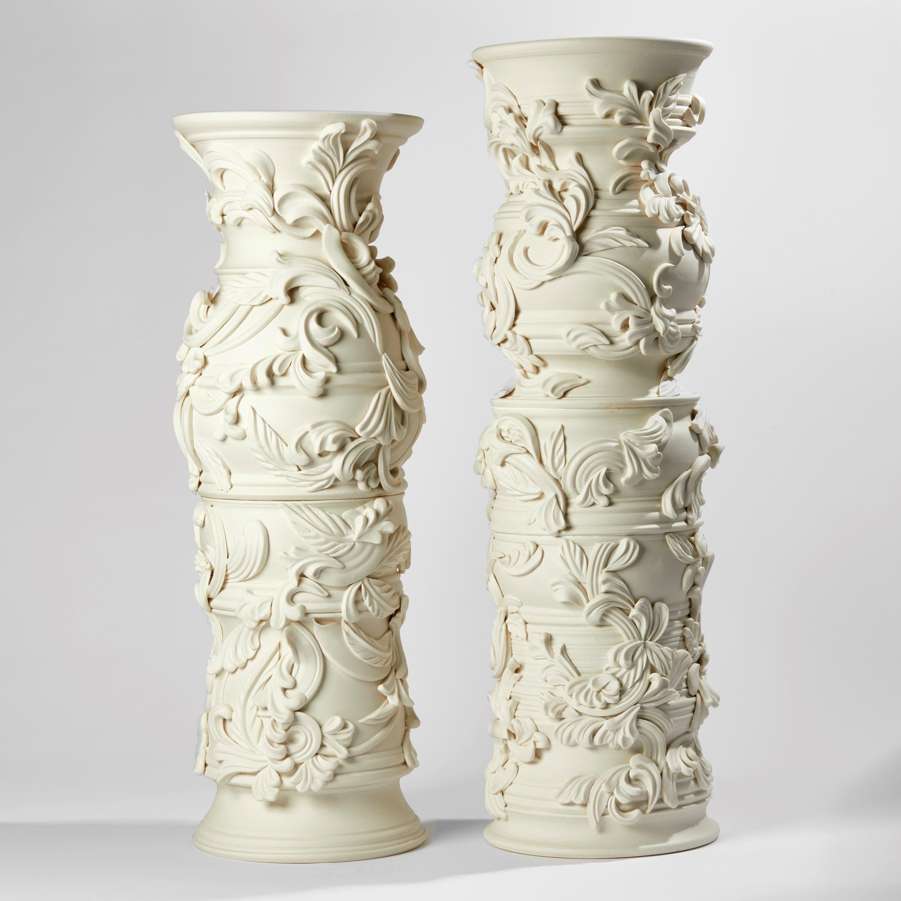 Promenade III, a Unique Ceramic Sculptural Tall Vase in Porcelain by Jo Taylor 1