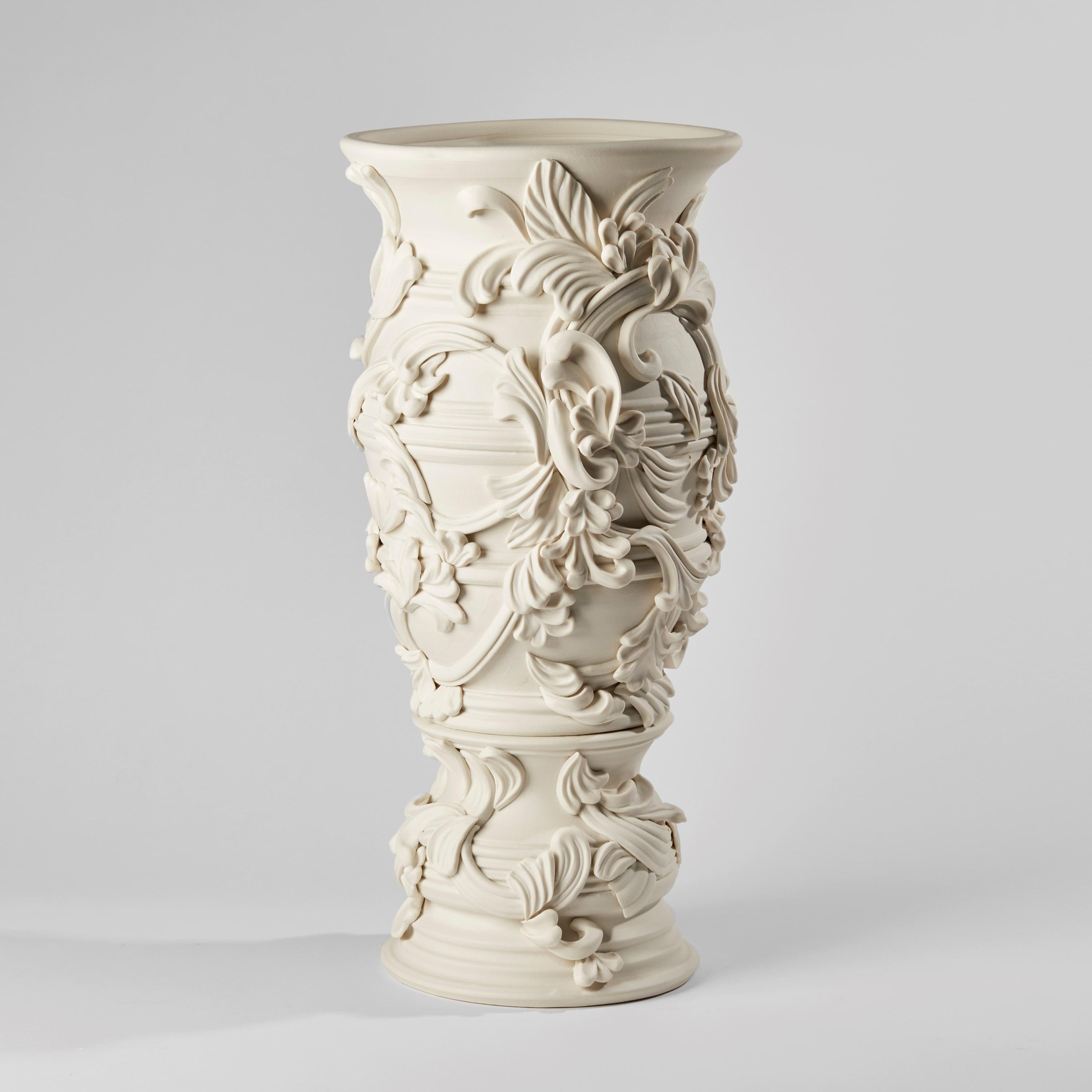 Organic Modern Promenade IV, a Unique Ceramic Sculptural Tall Vase in Porcelain by Jo Taylor For Sale