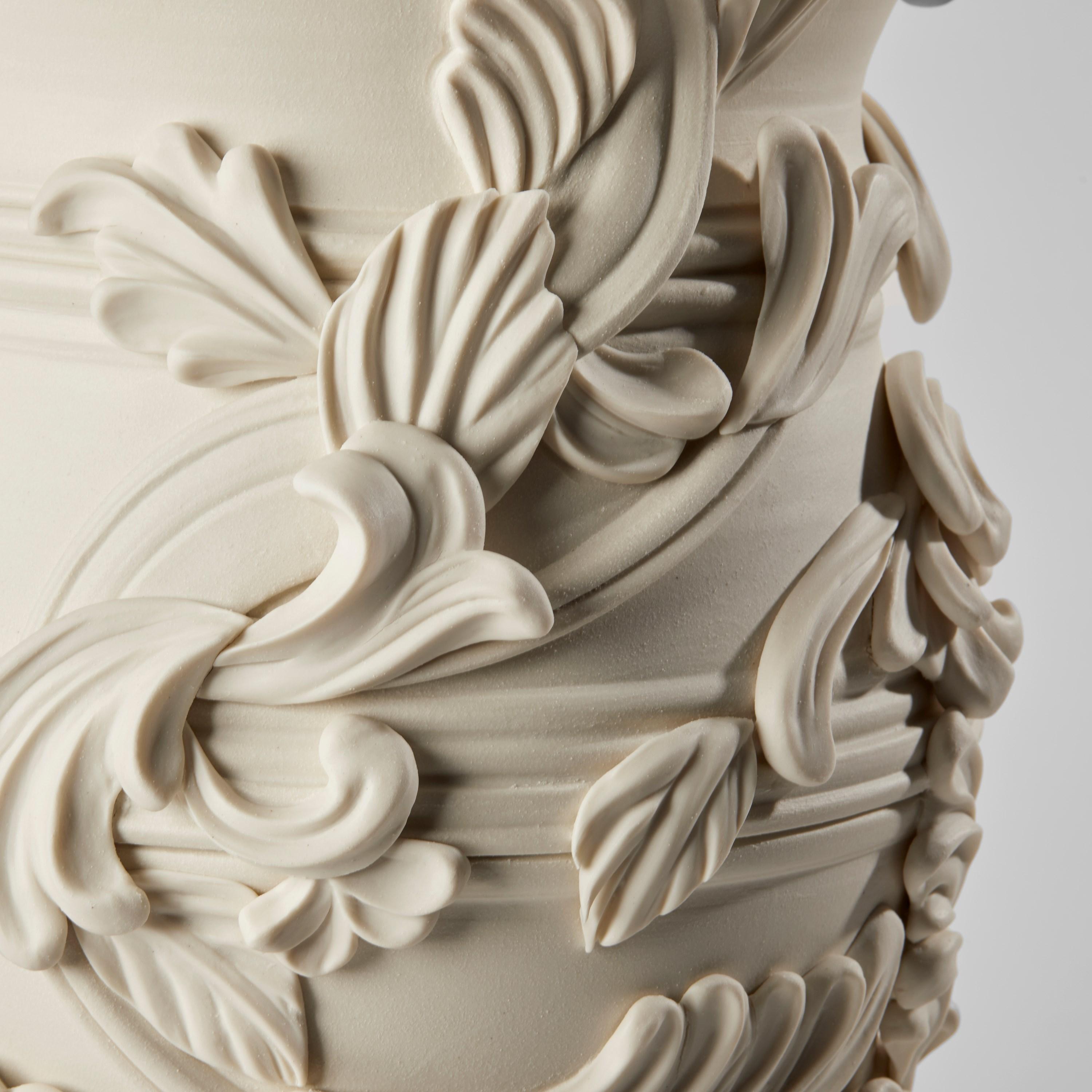 Contemporary Promenade IV, a Unique Ceramic Sculptural Tall Vase in Porcelain by Jo Taylor For Sale