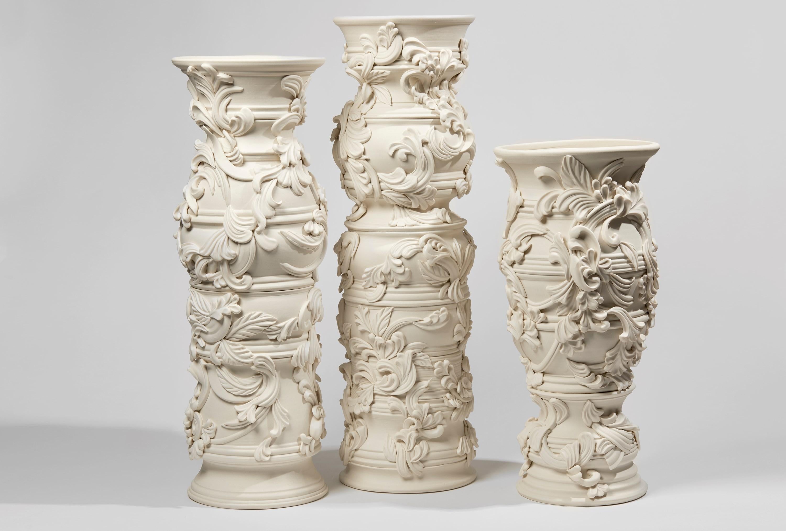 Promenade IV, a Unique Ceramic Sculptural Tall Vase in Porcelain by Jo Taylor For Sale 1