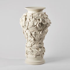 Promenade V, a Unique Ceramic Sculptural Tall Vase in Porcelain by Jo Taylor