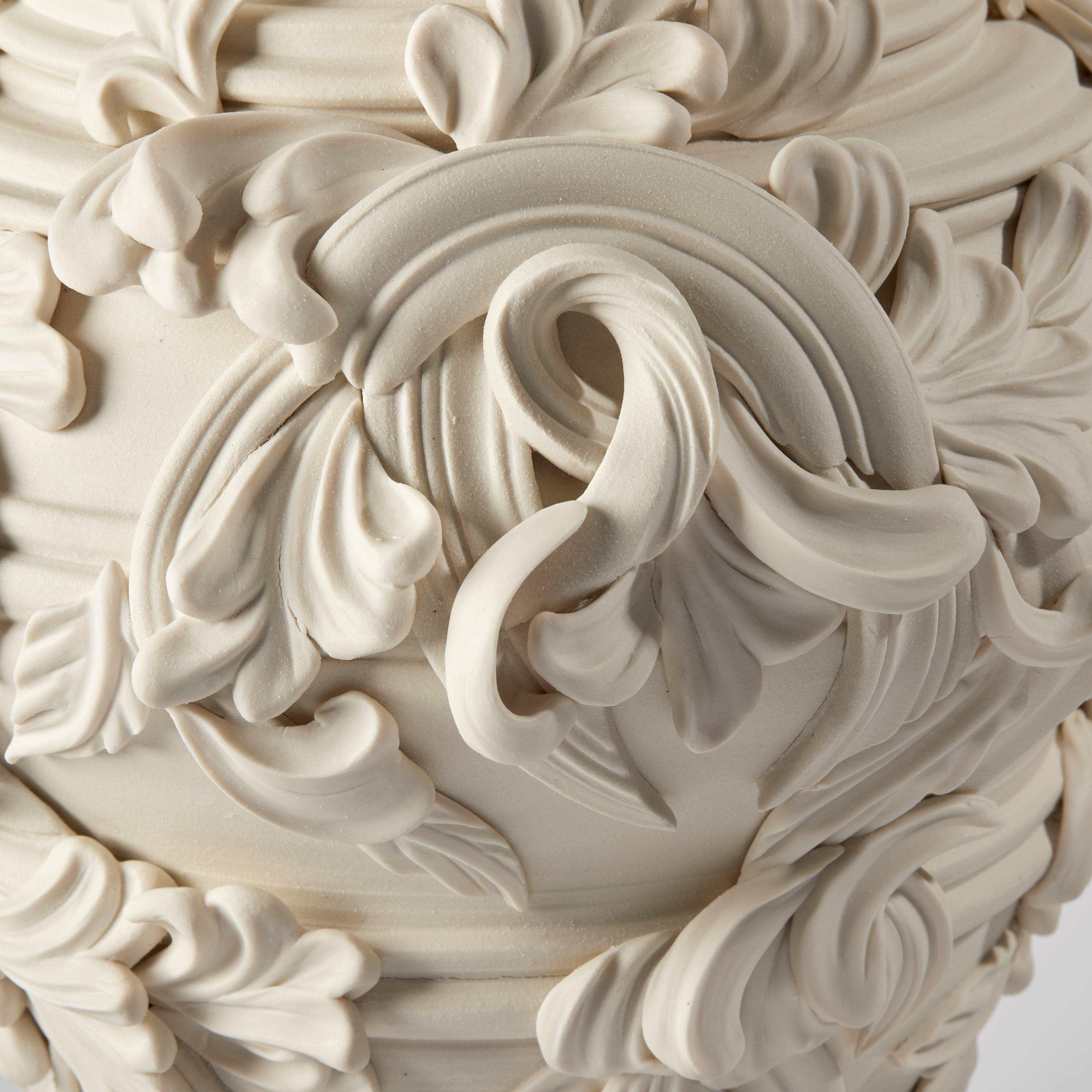 Organic Modern  Promenade V, a Unique Ceramic Sculptural Tall Vase in Porcelain by Jo Taylor For Sale
