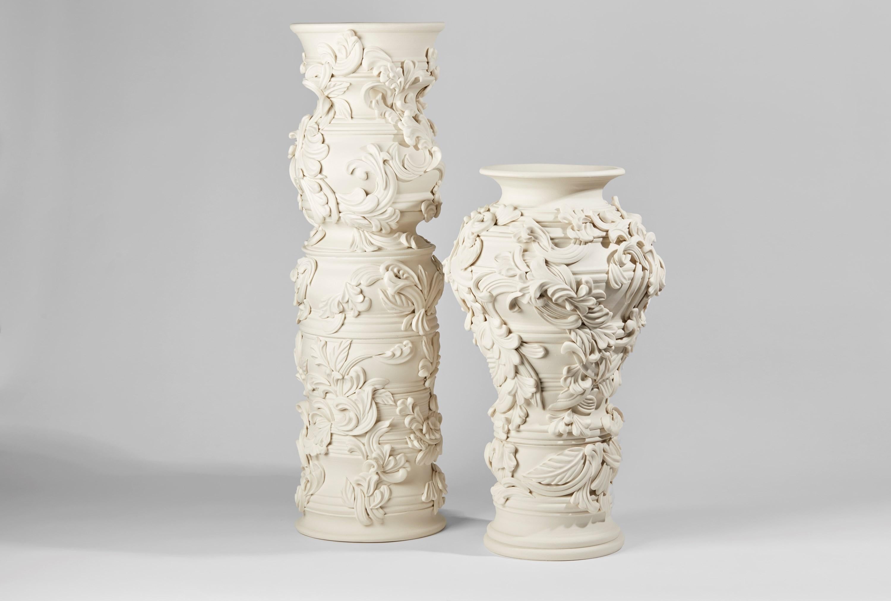 Hand-Crafted  Promenade V, a Unique Ceramic Sculptural Tall Vase in Porcelain by Jo Taylor For Sale