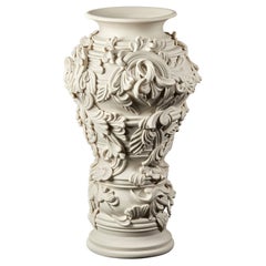 Promenade V, a Unique Ceramic Sculptural Tall Vase in Porcelain by Jo Taylor