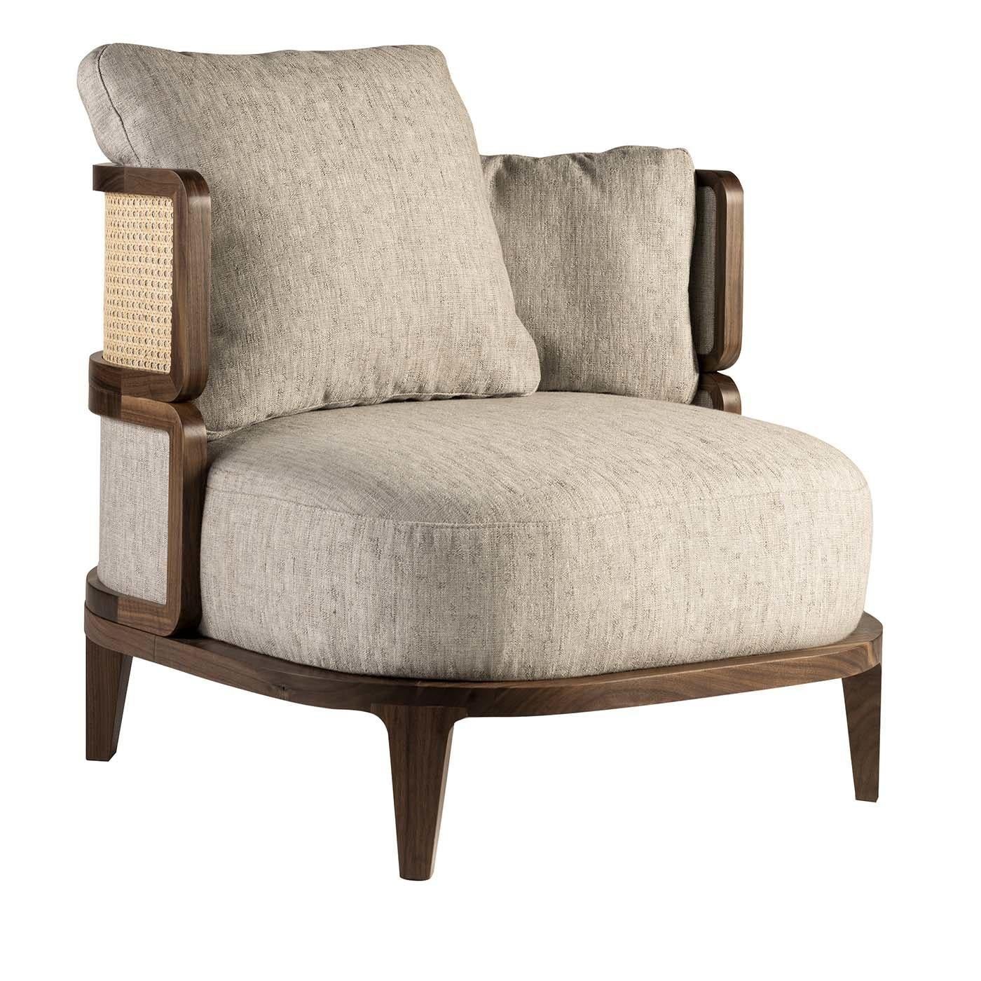 Italian Promenade Wood Lounge Chair by Philippe Nigro For Sale