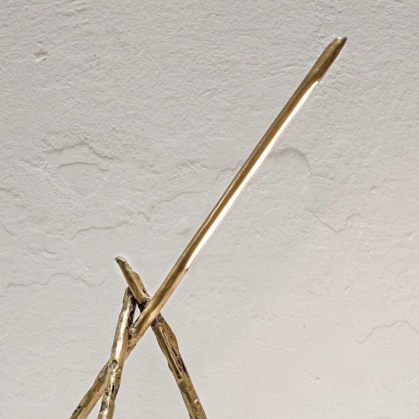 Post-Modern Prometeo Brass Table Lamp by Morghen Studio For Sale