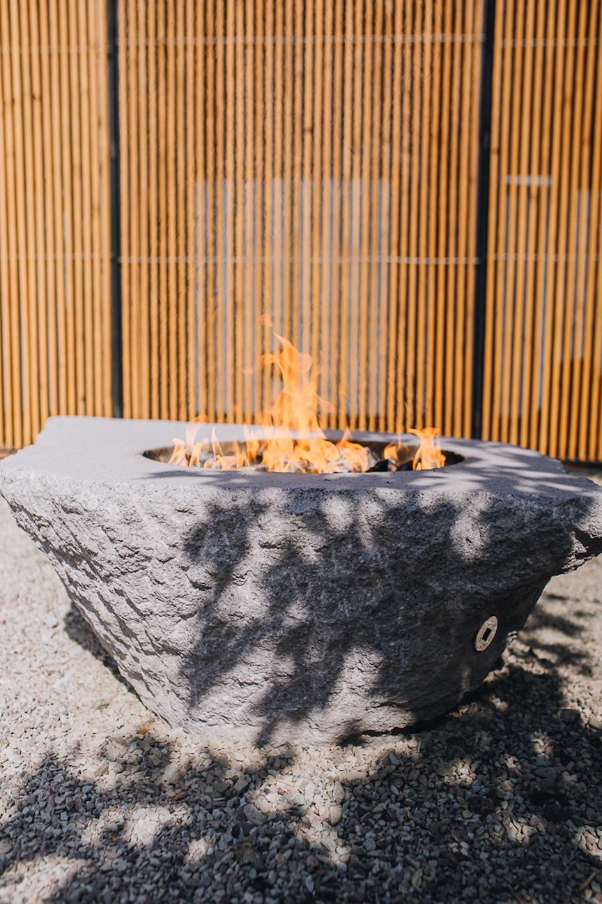 Unique Round and Oval Shape Grey Quarry Stone Fire Table by Andres Monnier For Sale 7