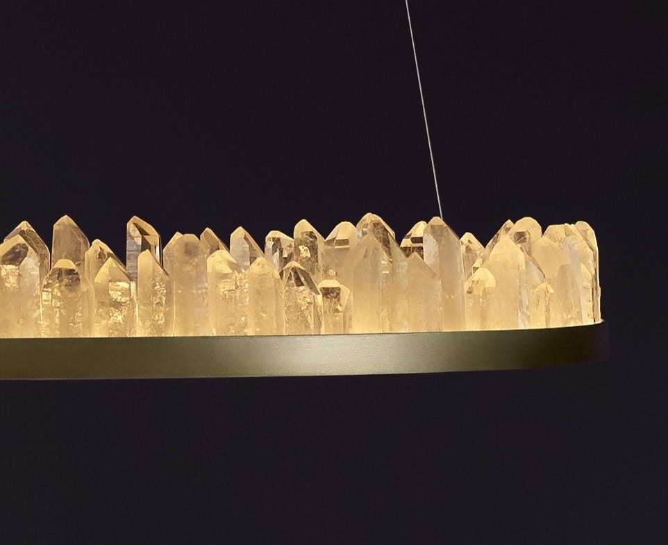 Lampada a sospensione in cristallo di quarzo naturale ad anello circolare Upward di Christopher Boots In condizioni Nuovo in vendita a Geneve, CH