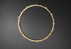 Sunburst Effect Circular Quartz Crystal and Brass Sconce by Christopher Boots
