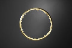 Unique Inward Quartz Crystal and Brass Circular Sconce by Christopher Boots