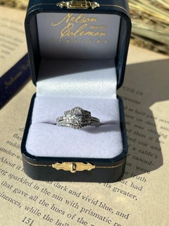 Promezza GIA Certified 0.62 Oval Diamond Engagement Ring and Wedding Band