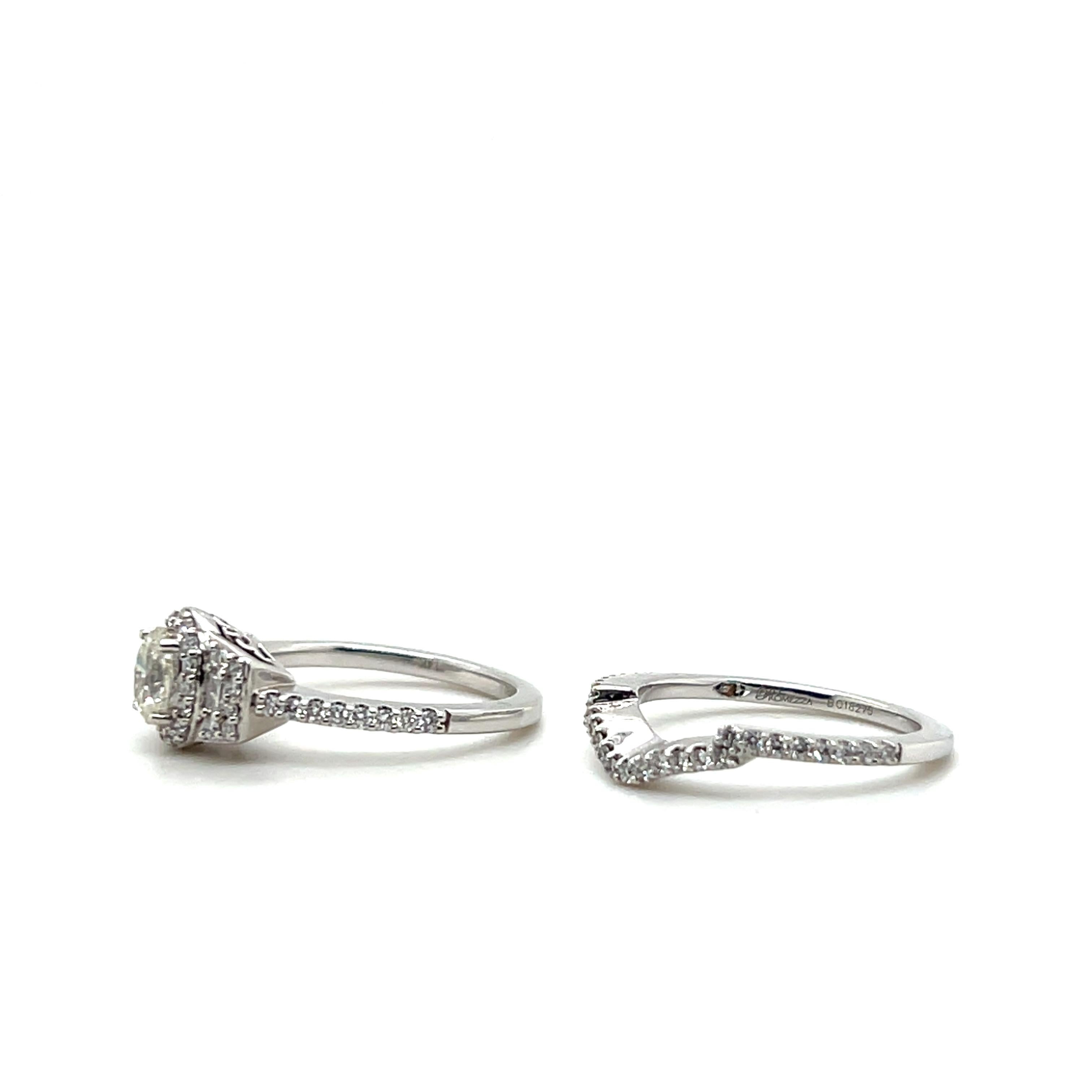 Promezza GIA Certified 0.62 Oval Diamond Engagement Ring and Wedding Band In Good Condition In Towson, MD